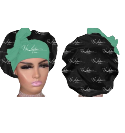 GREEN SATIN BONNET